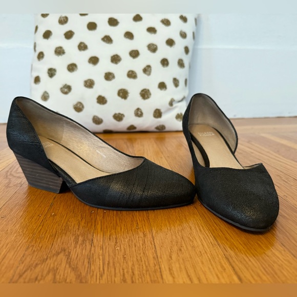 Eileen Fisher Black Leather Wedges size 6.5 - Picture 6 of 7